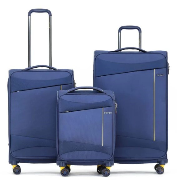 TOSCA Max Lite 3.0 Softside Trolley 3 Piece Set, Blue/Green. NB: Used.