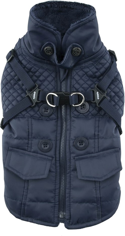Puppia Wilkes Winter Dog Coat with Integrated Harness No Pull Cold Weather