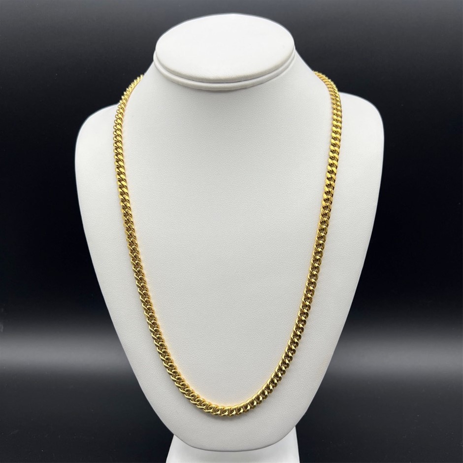 18K Gold-Filled Cuban Link Chain Necklace, 6MM Wide - 55.8cm