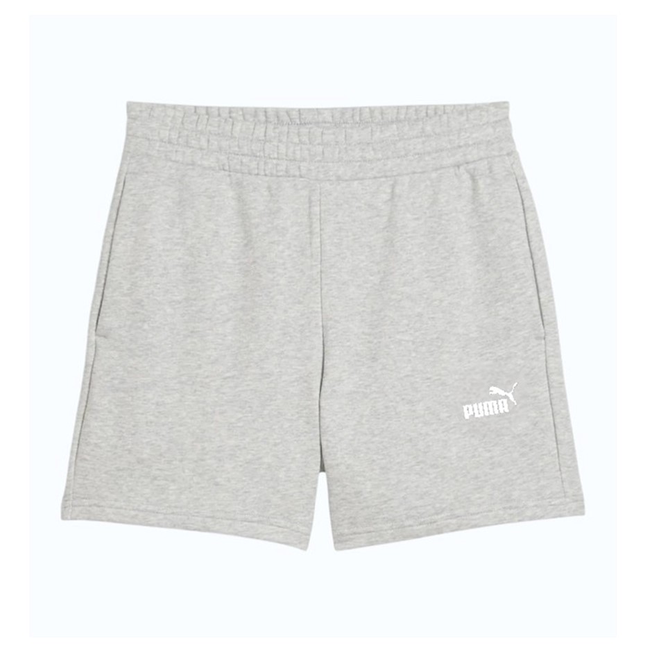 PUMA Women's ESS Small No1 Logo 5" High Waist Short, Size XL, Light Grey He