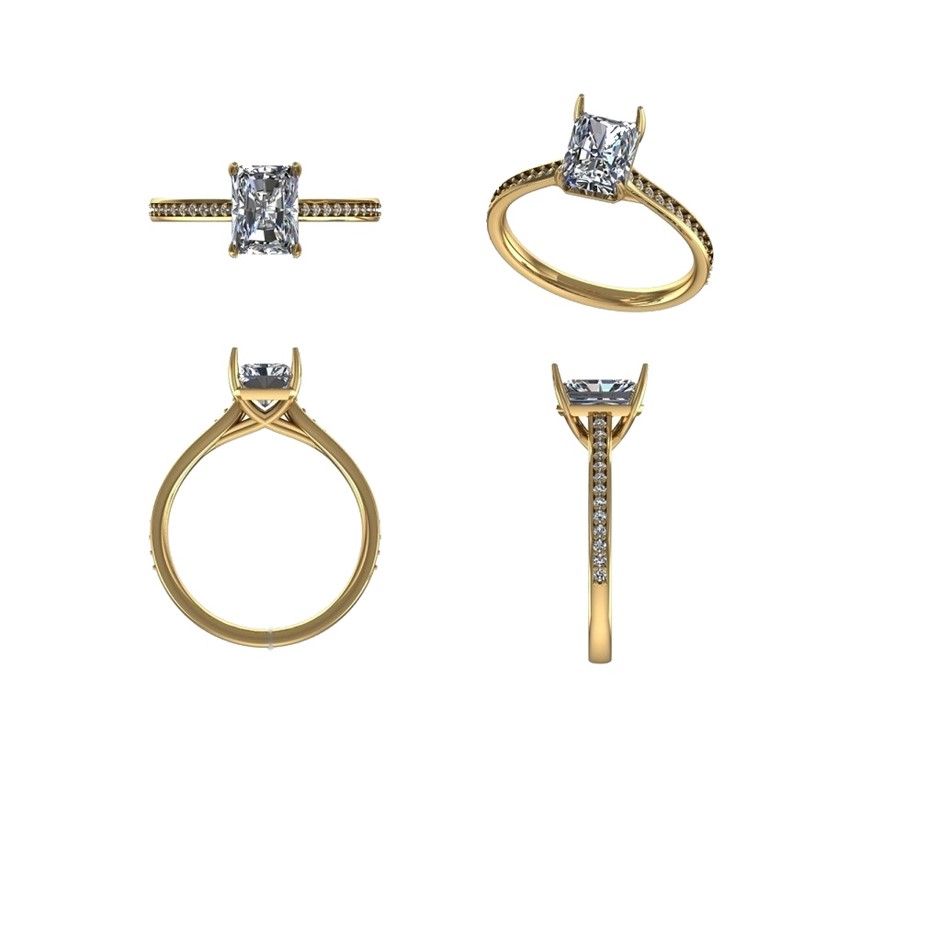 18k Yellow Gold 3ct Lab Diamond Engagement Ring