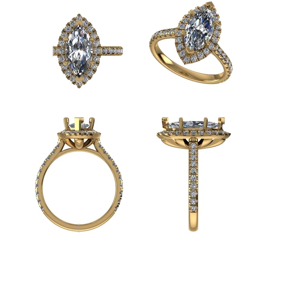 18k Yellow Gold 3ct Lab Diamond Engagement Ring