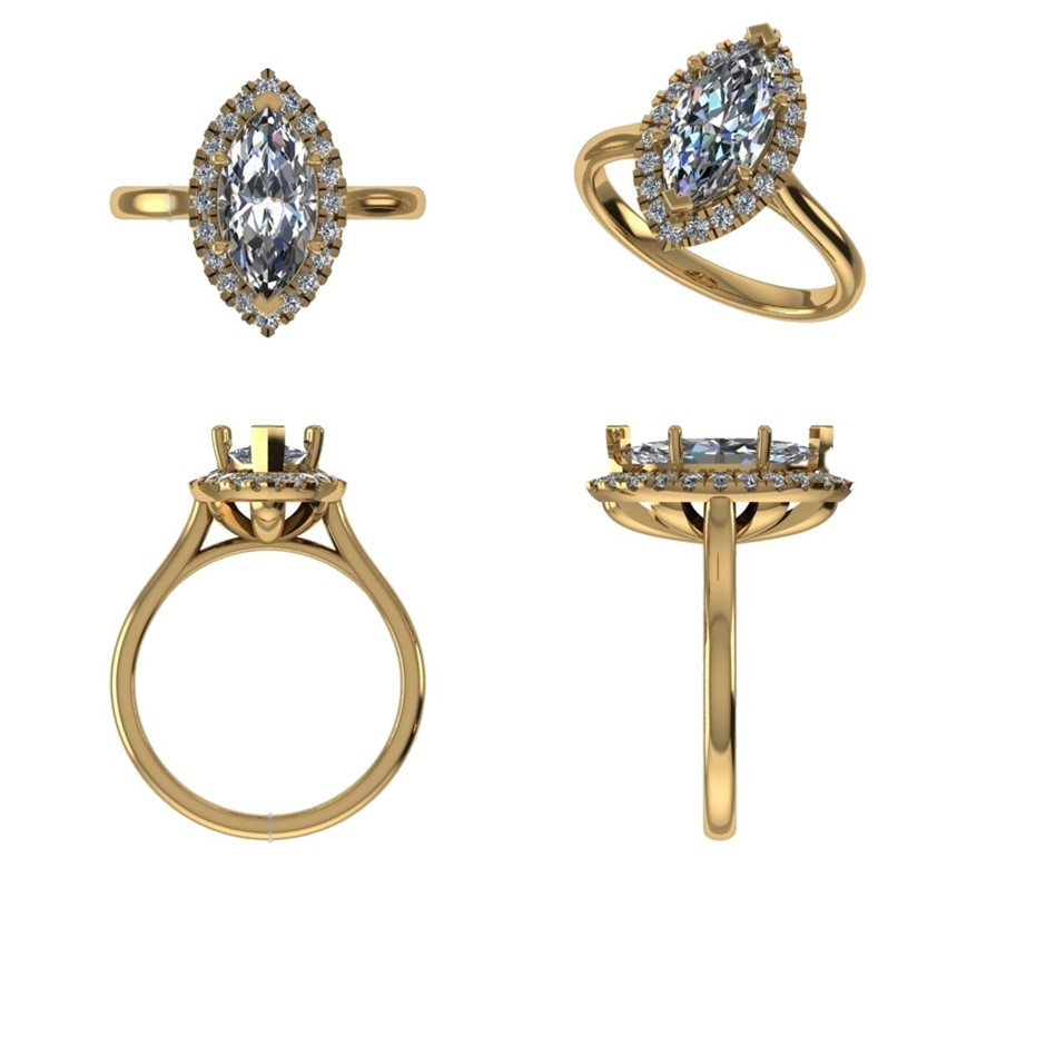 18k Yellow Gold 3ct Lab Diamond Engagement Ring