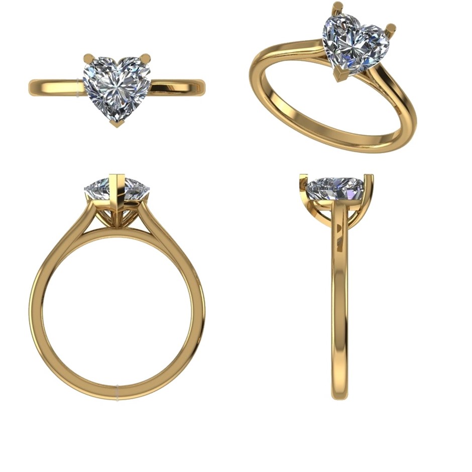18k Yellow Gold 3ct Lab Diamond Engagement Ring
