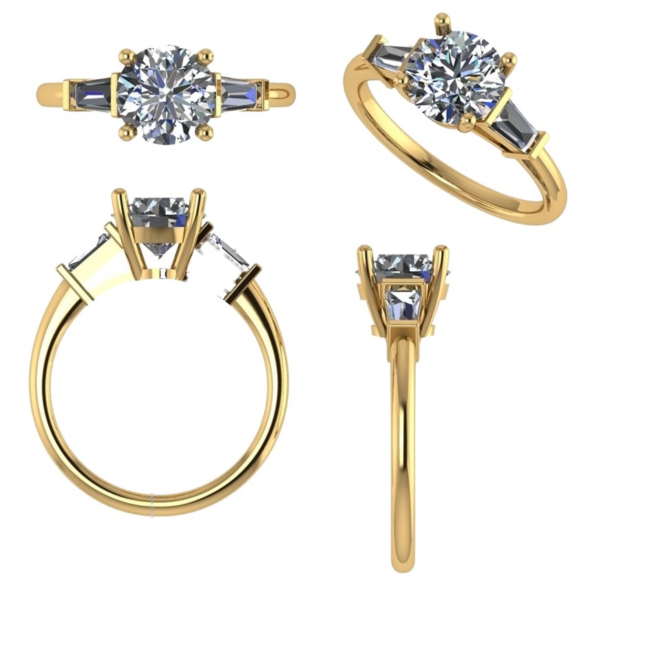 18k Yellow Gold 4ct Lab Diamond Engagement Ring