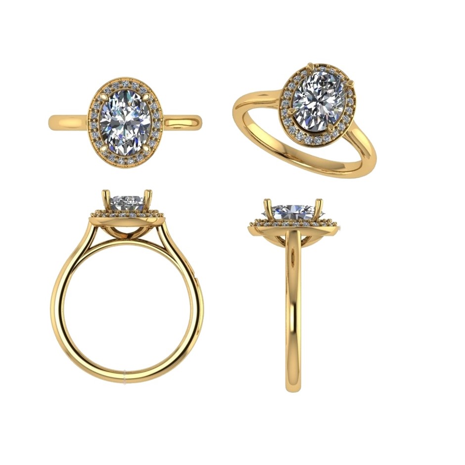 18k Yellow Gold 4ct Lab Diamond Engagement Ring