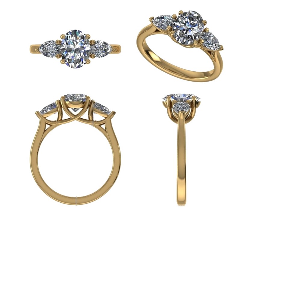 18k Yellow Gold 4ct Lab Diamond Engagement Ring