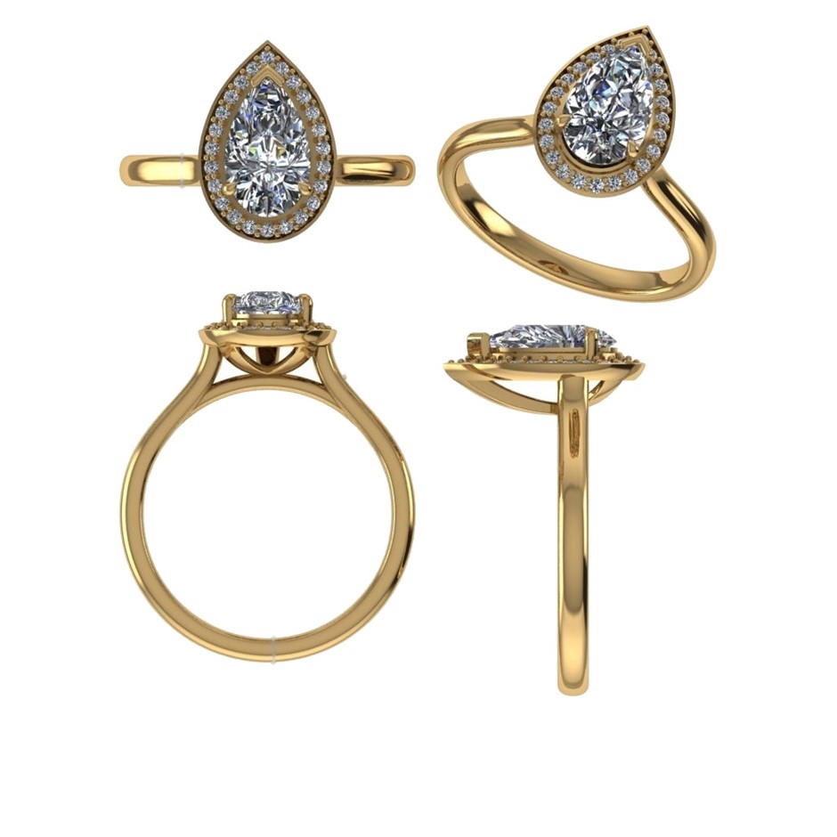 18k Yellow Gold 4ct Lab Diamond Engagement Ring