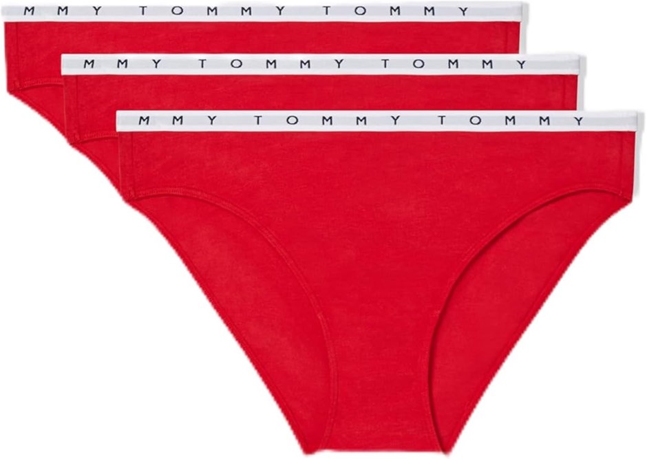 3pk x TOMMY HILFIGER Women's Bikini Underwear, Size XS, Red, UW0UW01234.