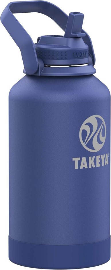 TAKEYA Pickleball Stainless Steel Insulated Water Bottle, 1.8L, Rally Blue.