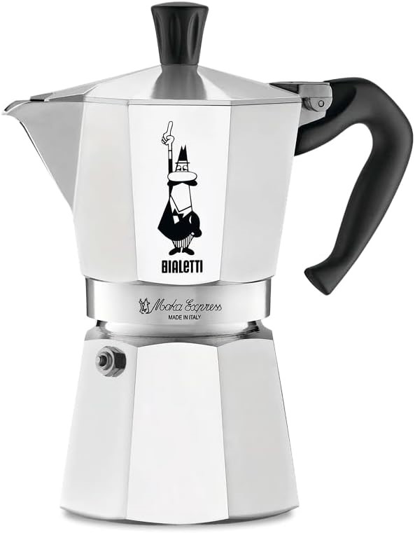 BIALETTI Moka Express Stovetop Espresso Maker, 6 Cups (270 ml) Capacity, Al