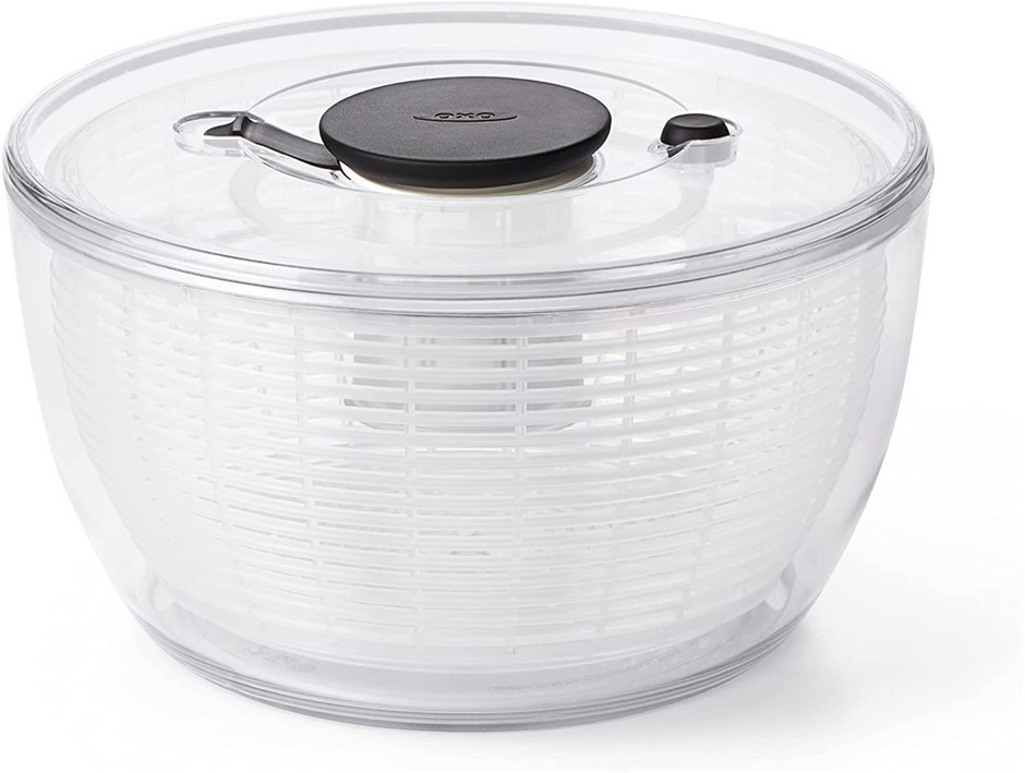 OXO Good Grips Salad Spinner, 4L, Clear. NB: Minor Use.  Important Notice