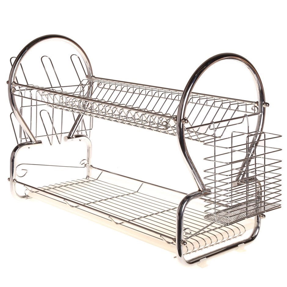 MAINONE 2-Layer Steel Dish Rack, Size: L68xW247xH392mm. Chrome Plated. Buy