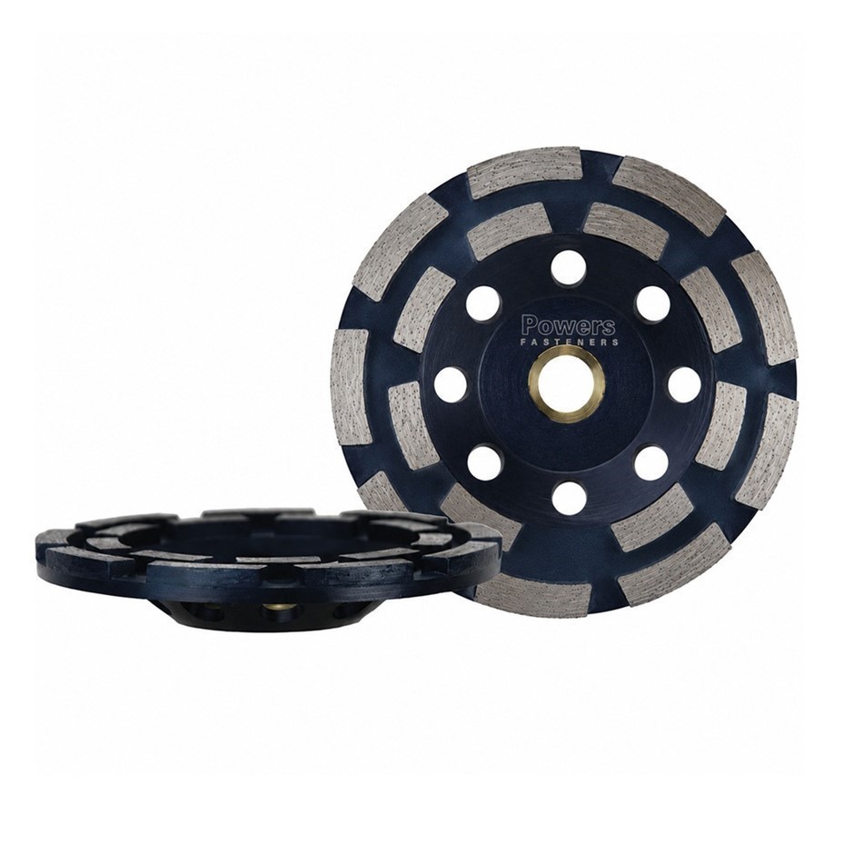 POWERS RIDGEBACK 105mm Diamond Double Row Concrete Grinding Cup, Blue, PGCD