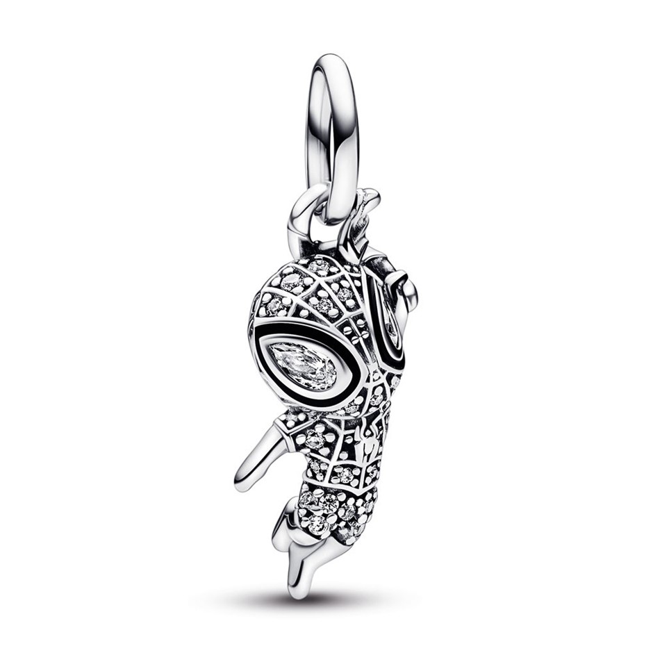 Marvel Spider-Man sterling silver pendant with clear cubic zirconia