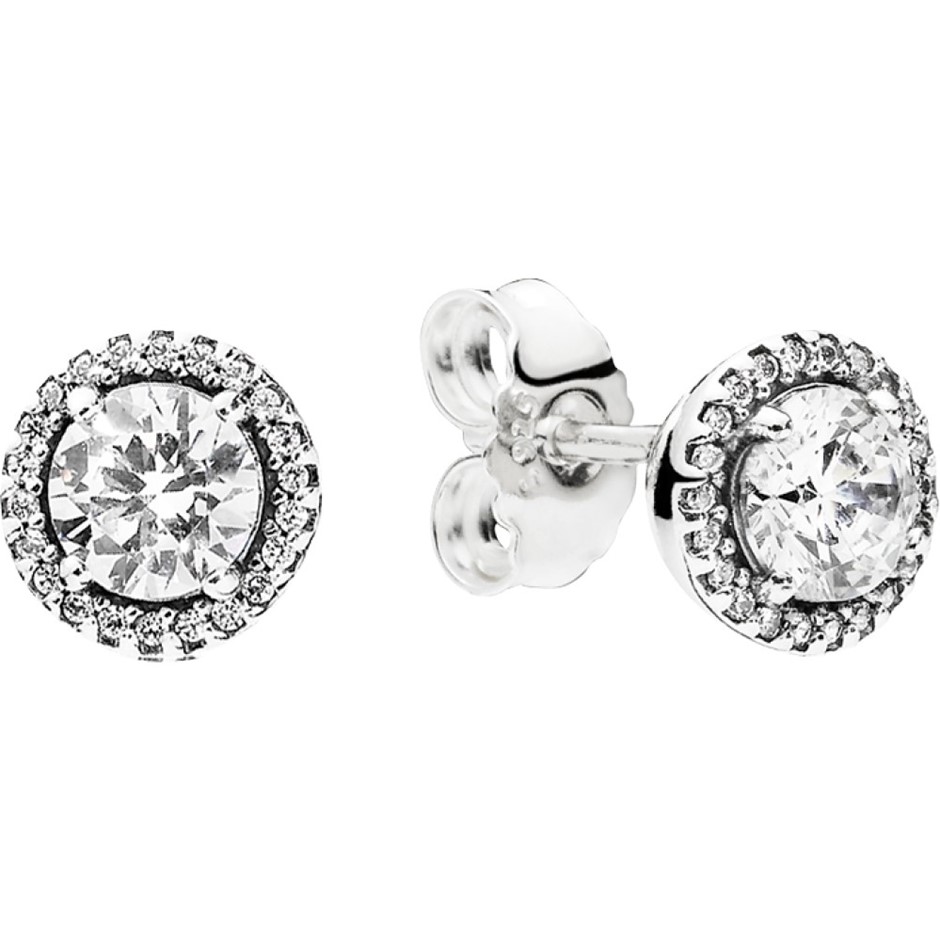 Classic Elegance Silver Earring Studs with clear CZ