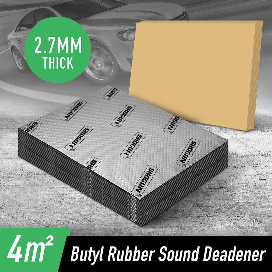 Butyl Sound Deadener Car Insulation Mat 2.7mm 4SQM 20PCS Silver