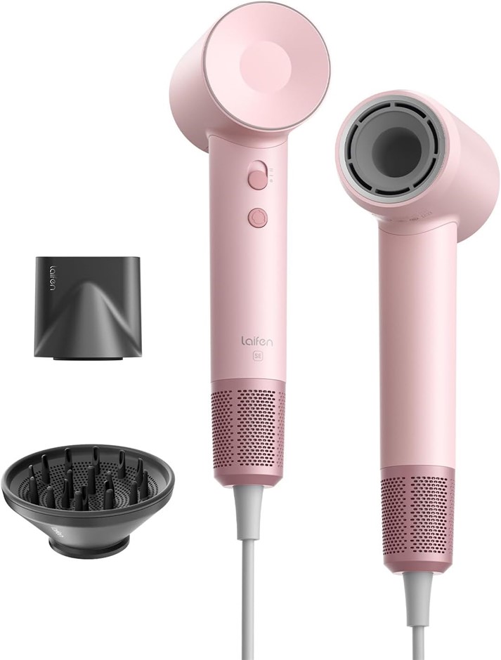 Laifen SE Diffuser Hair Dryer for Women, 21.5m/s Air Speed, Pink | 100000 R