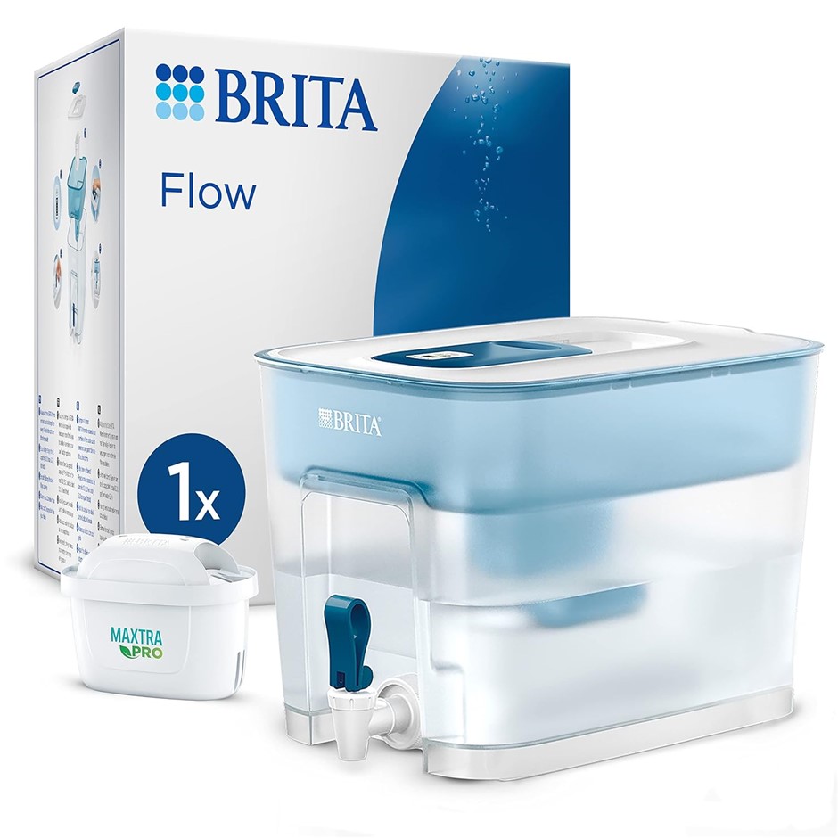 BRITA Flow Cask Water Filter Dispenser, Blue, 8.2L Capacity, BPA-Free with