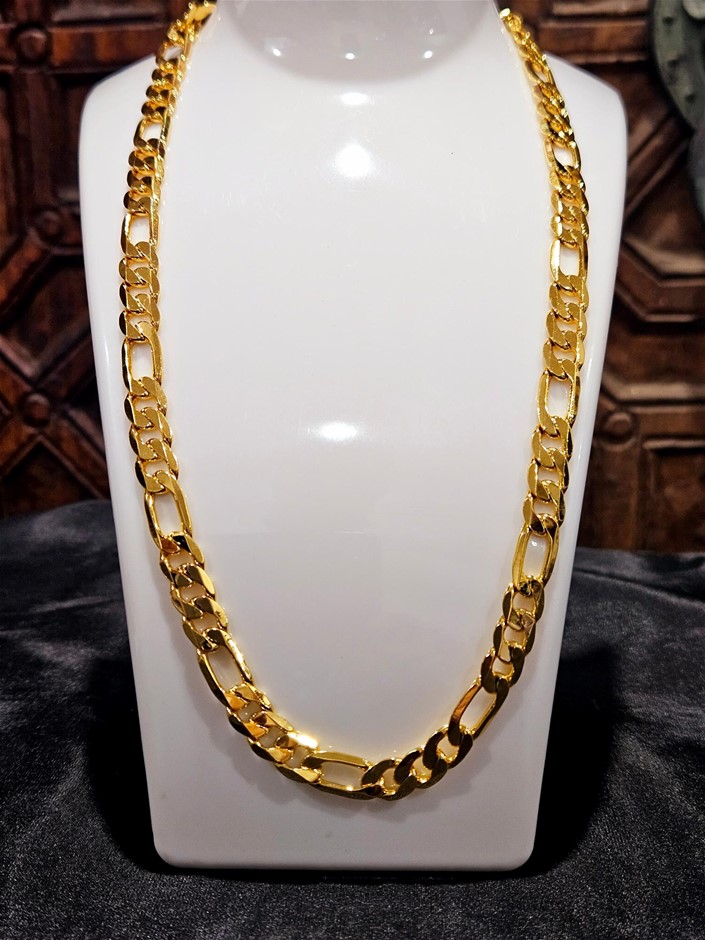 18k Italy Stamped Yellow Gold Filled Figaro Chain-Quality Guarantee-50cm