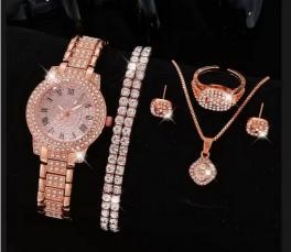 Jewelz Merchants Rose Gold-Tone 5-Piece Jewellery Set – FREE $10 Box