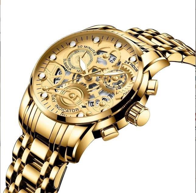 Jewelz Merchants Men’s Luxury Gold-Tone Watch-Father’s Day Special