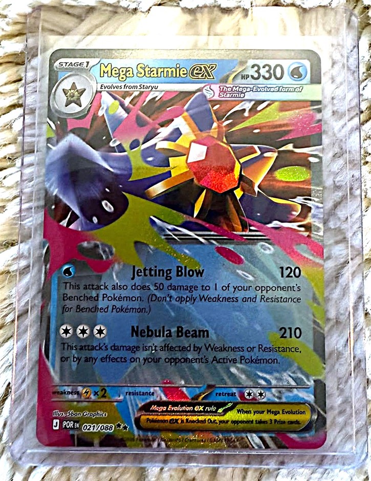 English Mega Starmie ex 021/088 Double Rare Pokémon Card.