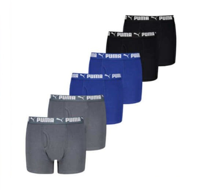 11 x PUMA Boys' Boxer Briefs, Size L, 95% Cotton, Assorted colours.