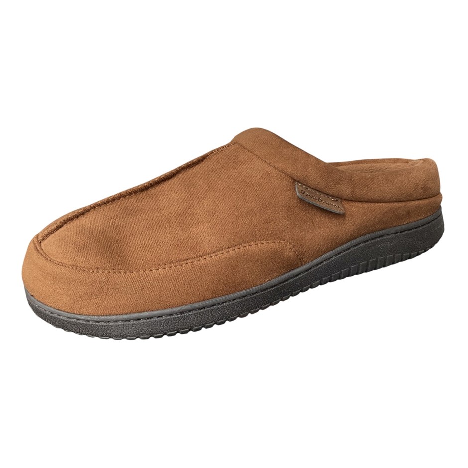 DEARFOAMS Men's Clog Slippers, Size M (US 9-10), Chestnut Brown, Style 3127