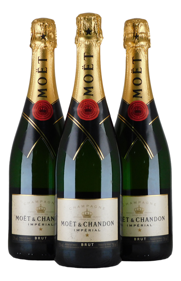 Moet & Chandon Imperial Brut NV (3x 750mL), France.