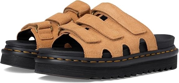Dr. Martens Raine Slide Slippers for Women, Tan Eh Süet US10