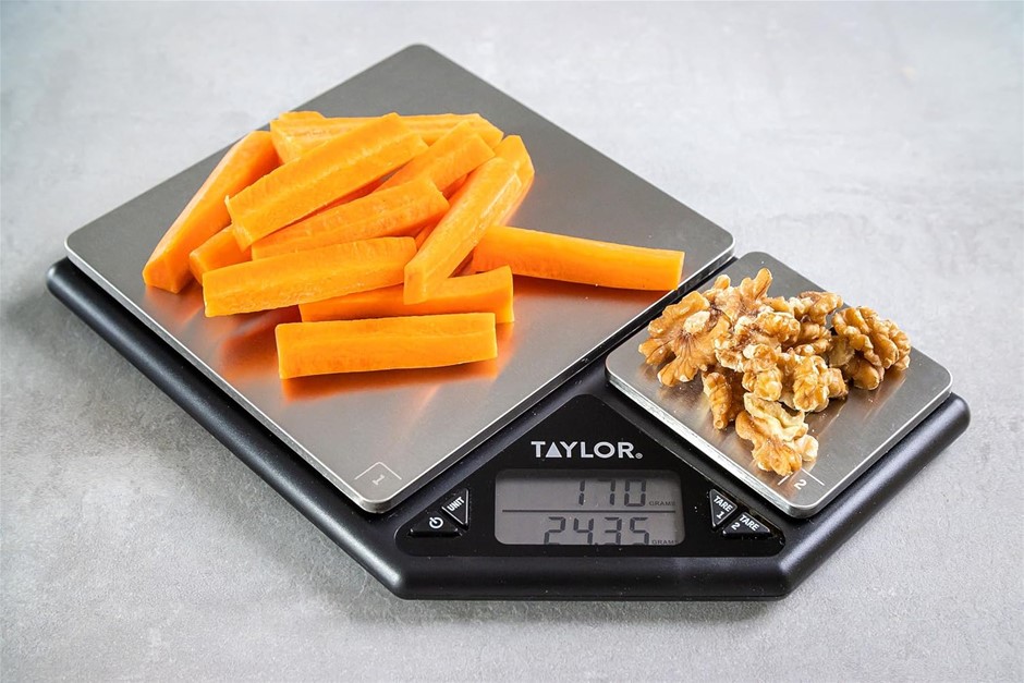 Taylor Dual Platform Digital Kitchen Scale, 5 kg/500 g Capacity | Provides