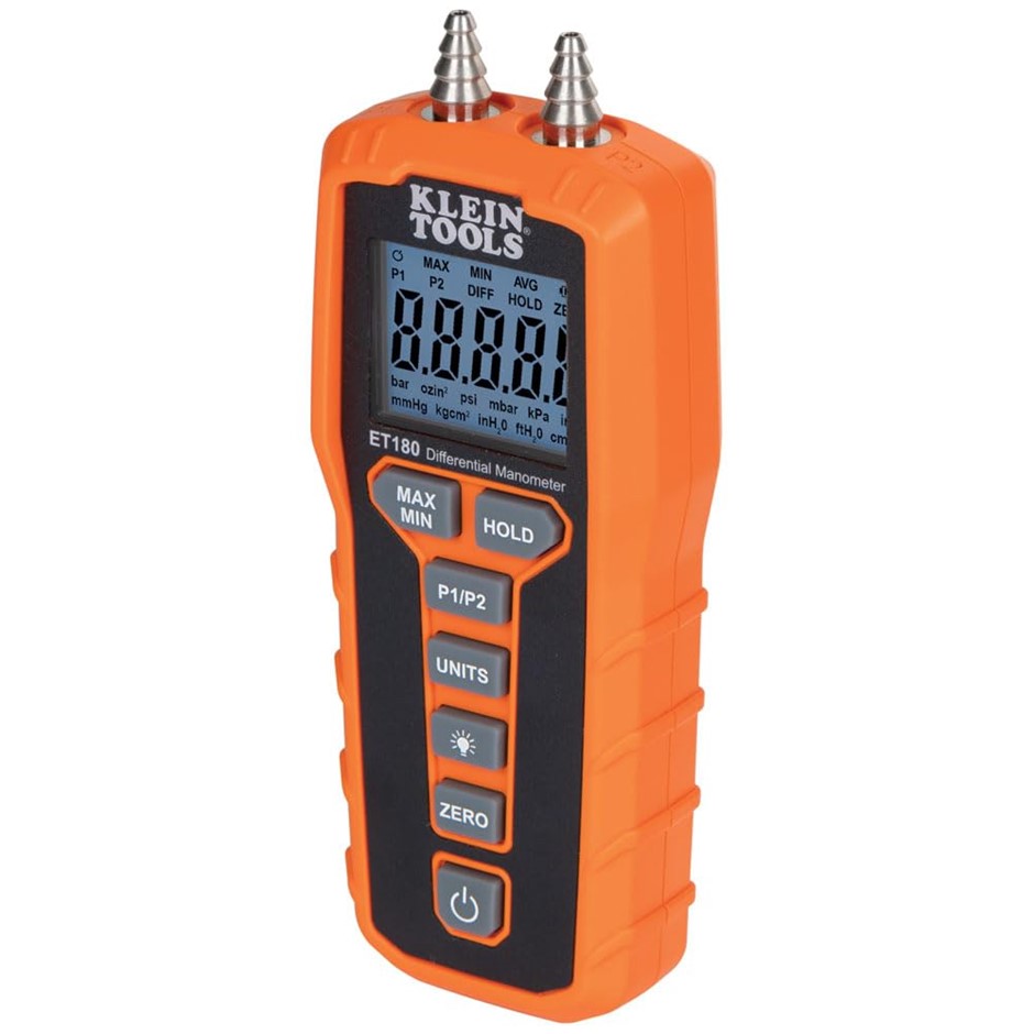 Klein Tools Digital Manometer – HVAC Pressure Meter with ±60 inH2O Range, D