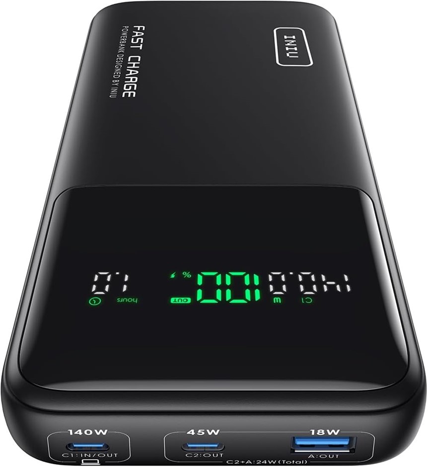 INIU 140W Power Bank, 27000mAh High Capacity Laptop Portable Charger, USB C