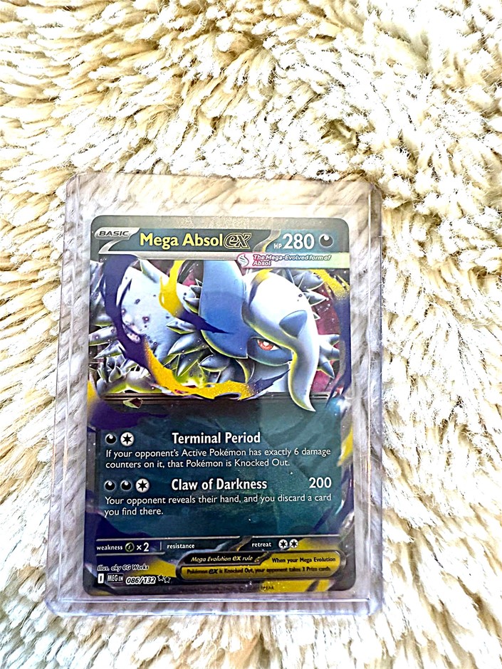 English Mega Absol ex 086/132 Double Rare Pokémon Card.