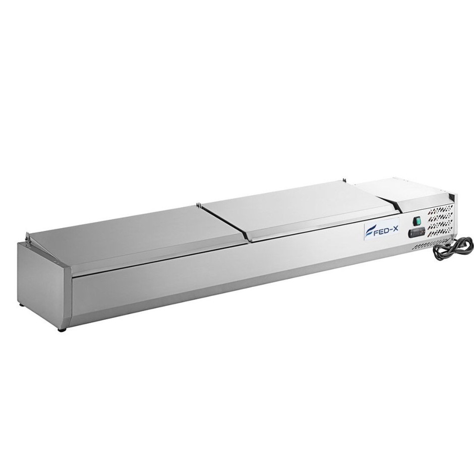 <p>Bench Top Salad Bar with Stainless Steel Lid Hold 9 x 1/3 Pans</p>