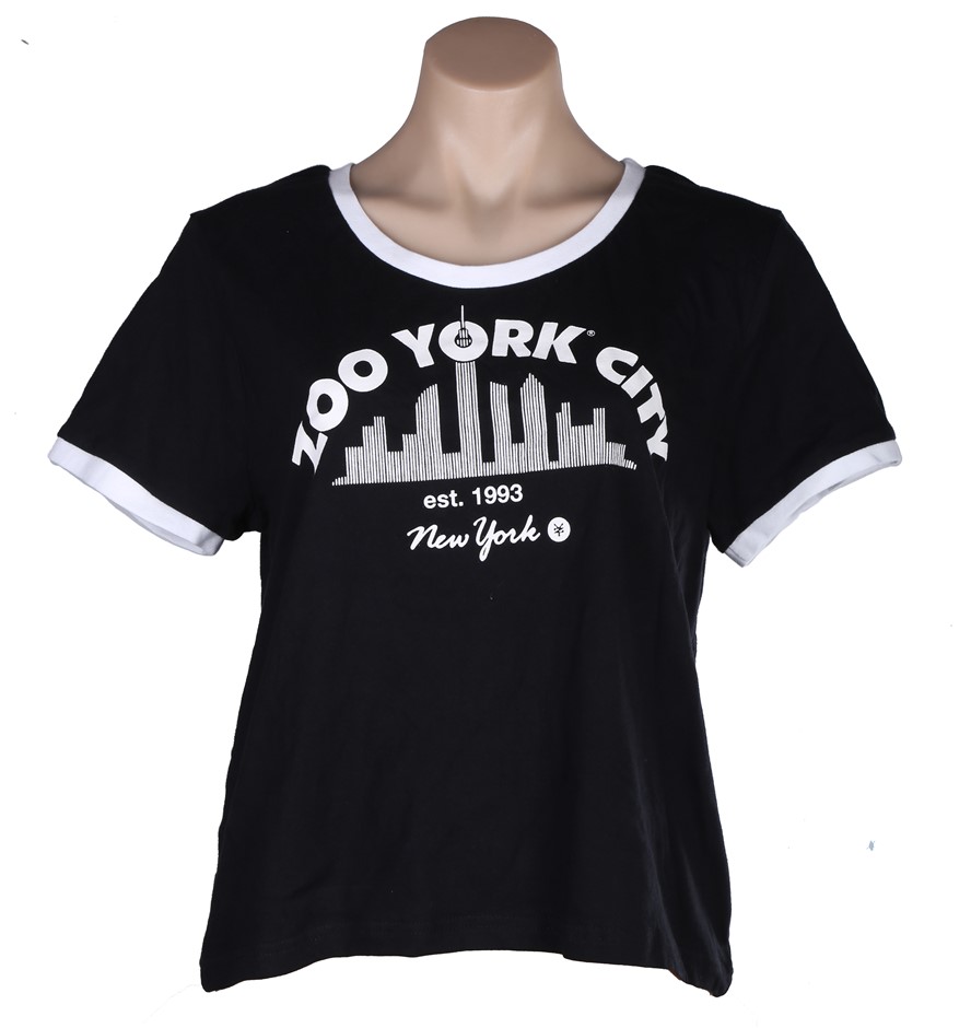 ZOO YORK Women's 2pcs City Crew Neck T-Shirt, Size 12, Black. Buyers Note