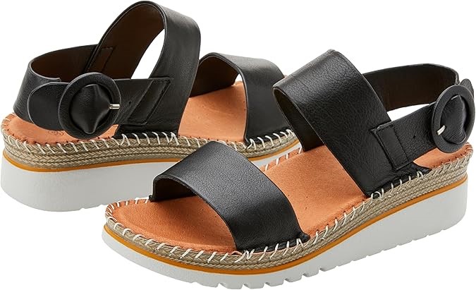 NATURAL COMFORT Women's Akari Sandal, EU38/US7, Black, G02003. Buyers Note
