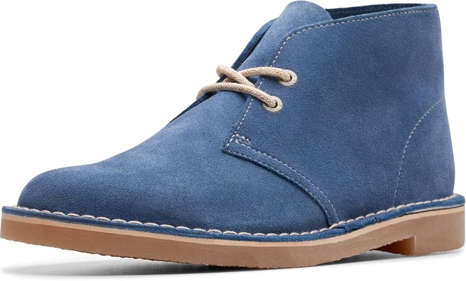Clarks Men's Bushacre 3 Chukka Boot, US11.5M/EU45, Blue Suede, 26176932. B