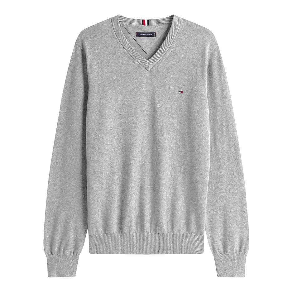 TOMMY HILFIGER Men's Syracuse V-Neck Sweater, Size 2XL, 100% Cotton, Light