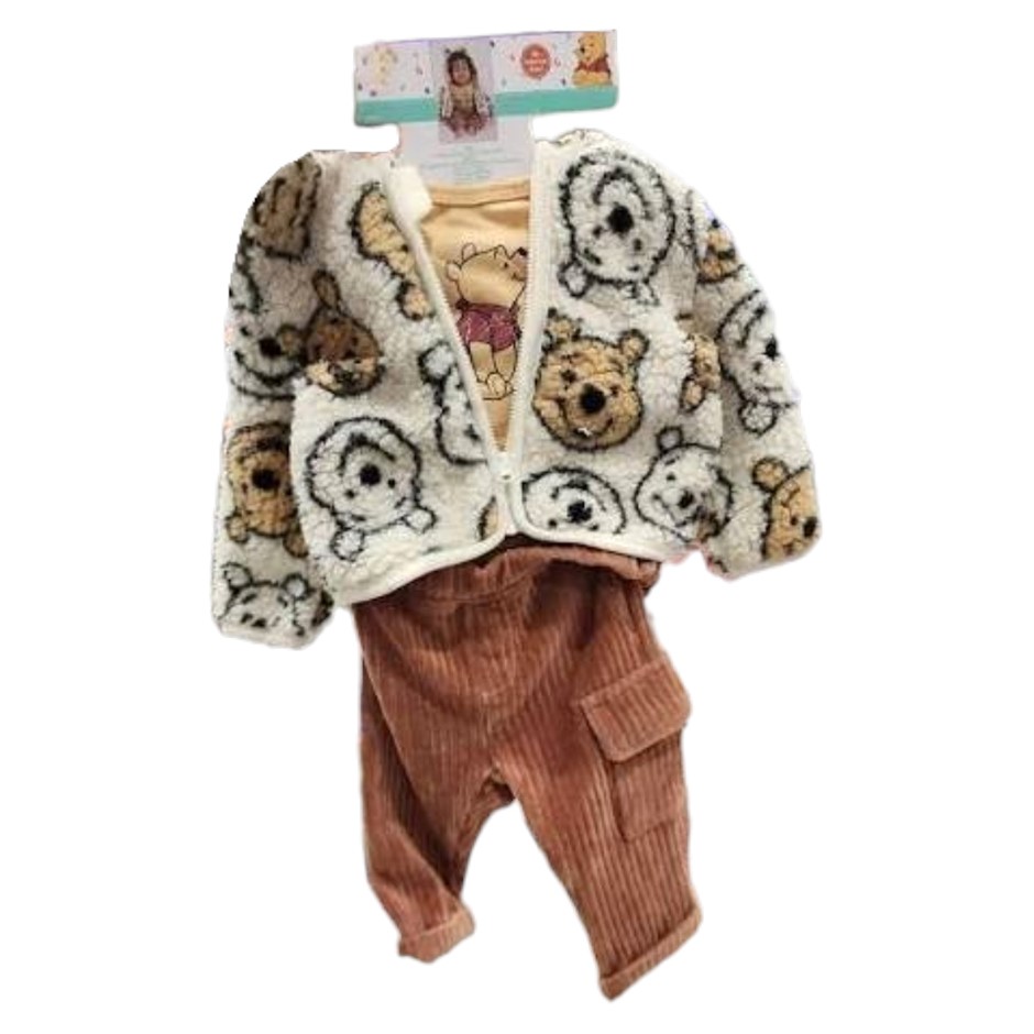 3pc DISNEY Sherpa Set, Size 9M, Winnie The Pooh. Buyers Note - Discount Fr