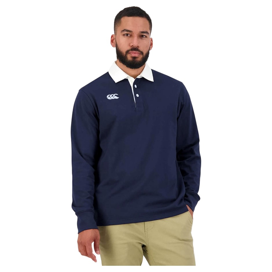 CANTERBURY Men's CCC Rugby Jersey, Size XL, 60% Cotton, 769 Navy, QA009701.