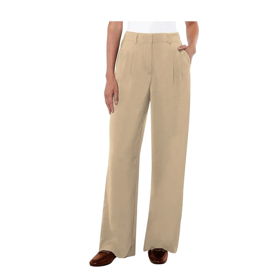 MATTY M Women's Essential Trouser, Size L, Camel. Buyers Note - Discount F