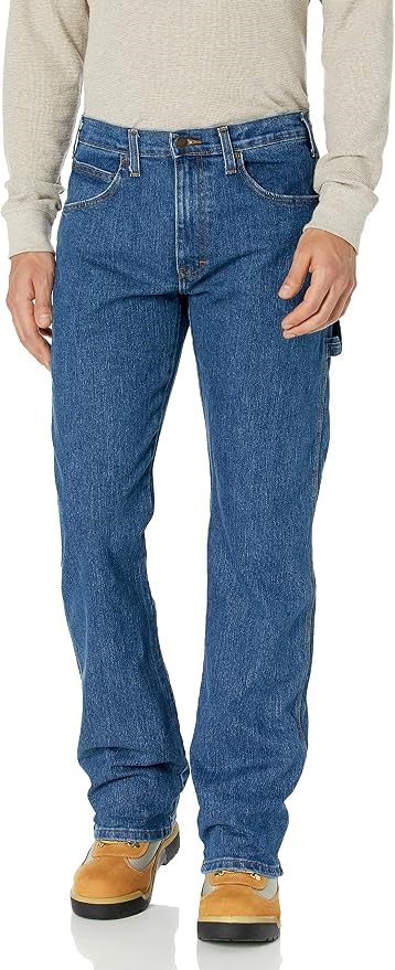 DICKIES Men's Flex Carpenter Denim Jean, 30W x 32L, Rinsed Indigo Blue, DU2