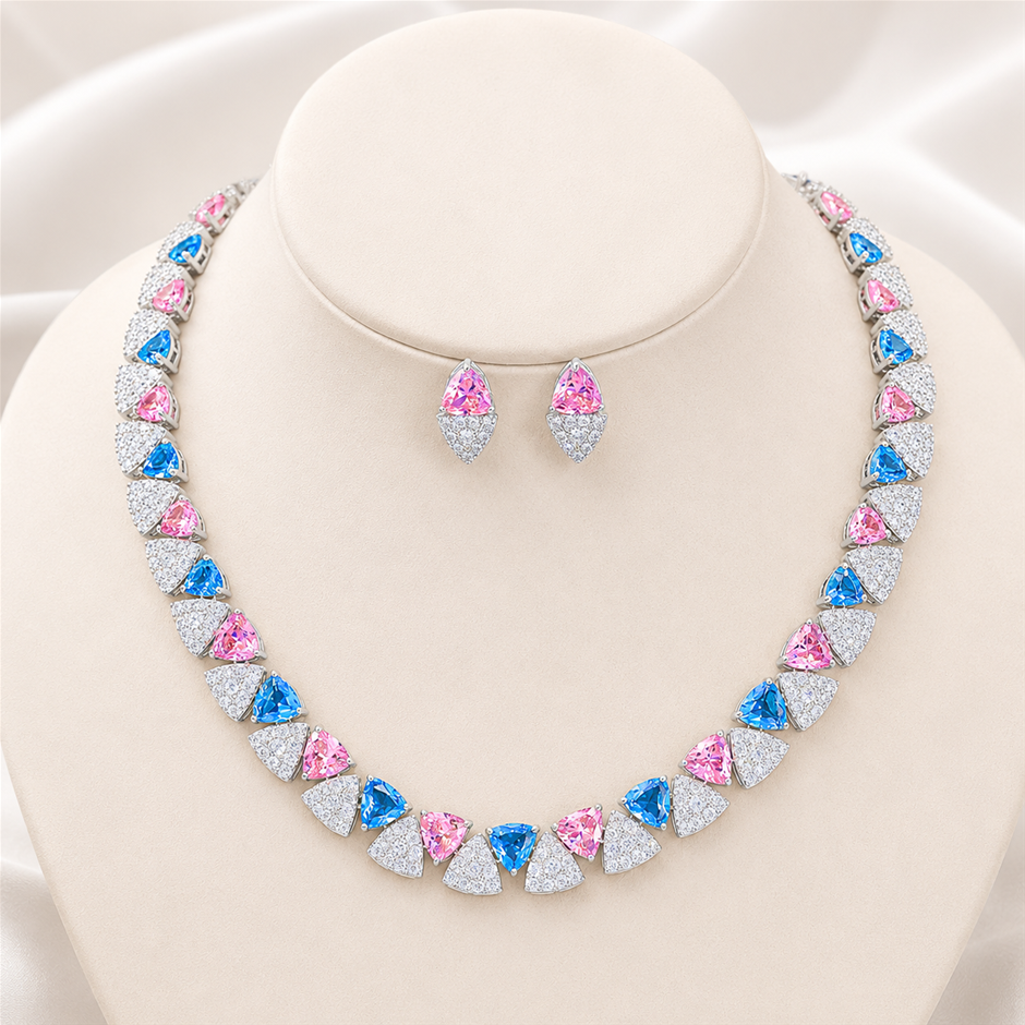 Triangle Design with AAA+ Cubic Zirconia Jewellery Set
