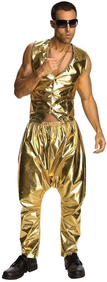 RUBIE'S Men's Costume Mc Hammer Lame Rapper Gold Parachute Pants, 9057.  Bu