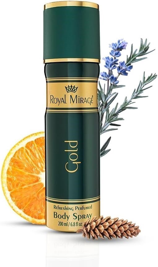 Royal Mirage Gold Deodorant Body Spray for Unisex 200 ml  Buyers Note - Dis