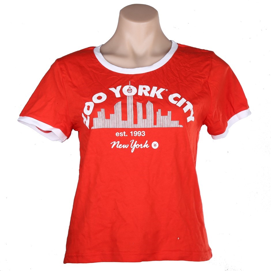 2 x ZOO YORK Women's City Crew Tees, Size 10, Red. Buyers Note - Discount