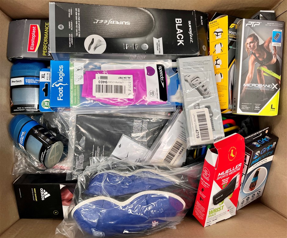 Assorted Sports Products Including SPEEDO, ELASTOPLAST, ADIDAS & More. NB: