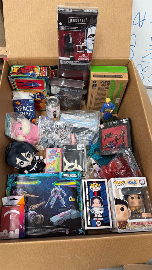 Assorted Box of Childrens Toys incl: Figurines, POP! Vinyls and more. NB: I